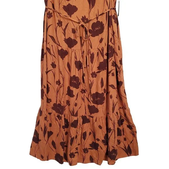 Simply Vera Wang NWT Sz 2X Dress Rayon Linen Tiered Ruffle Skirt Lined Maxi Full - Picture 5 of 16